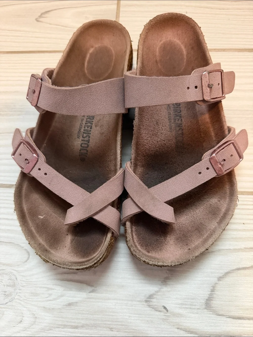 Birkenstock Girls dusty pink Arizona Double Strap Sandals us 2-2 1/2 EU 33